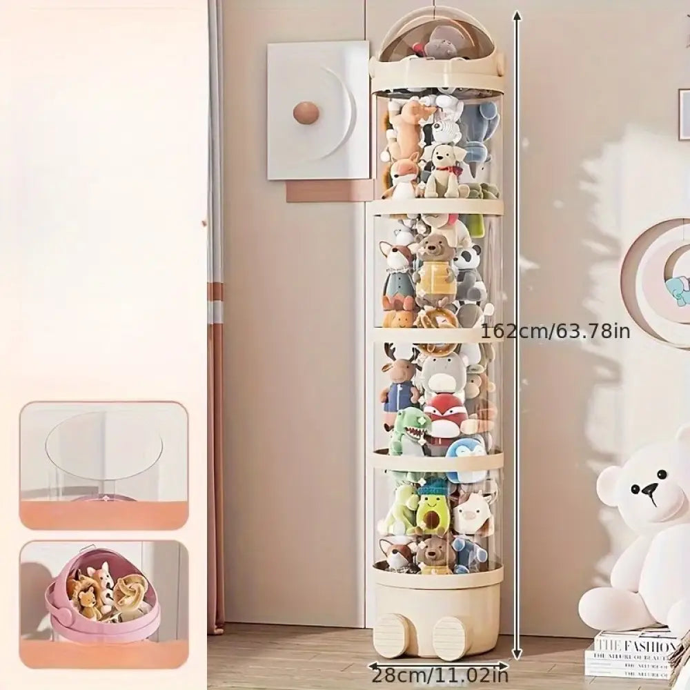 Rangement peluches transparent en forme de tube - Pologne / Beige - rangement peluches transparent