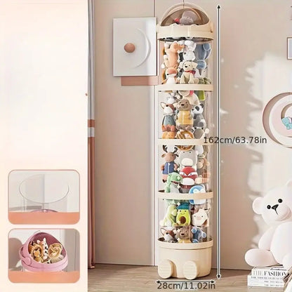 Rangement peluches transparent en forme de tube - Pologne / Beige - rangement peluches transparent