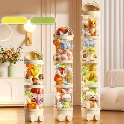 Rangement peluches transparent en forme de tube - Pologne / Beige - rangement peluches transparent