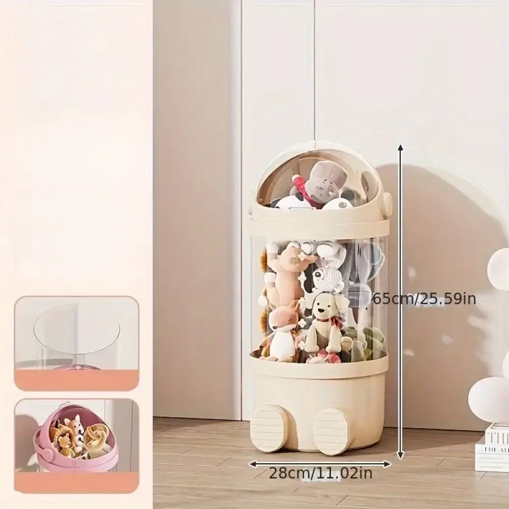 Rangement peluches transparent en forme de tube - Pologne / Beige - rangement peluches transparent