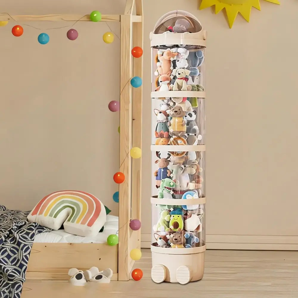 Rangement peluches transparent en forme de tube - Pologne / Beige - rangement peluches transparent