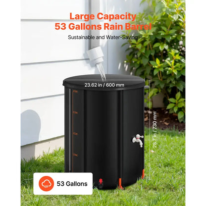 Récupérateur d’eau de pluie pliable 200 à 380 L – PVC 1000D