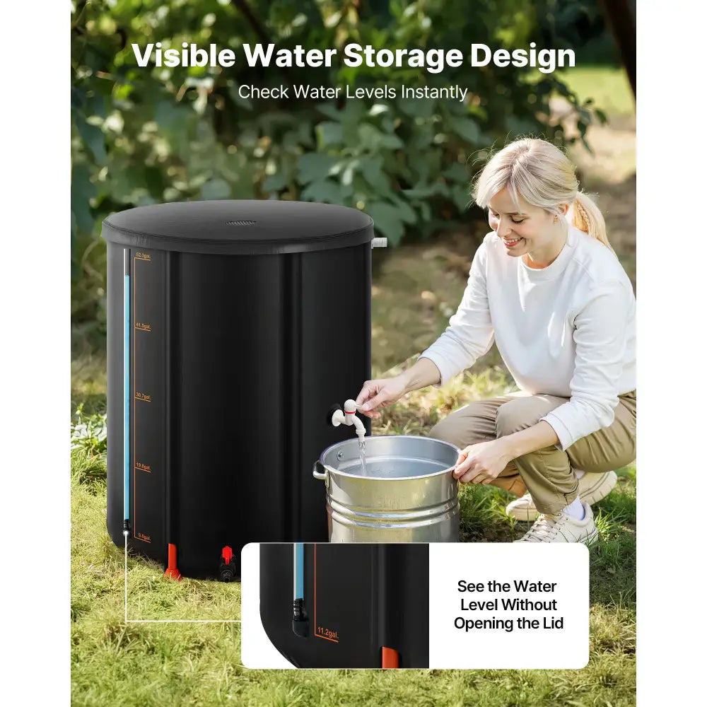 Récupérateur d’eau de pluie pliable 200 à 380 L – PVC 1000D