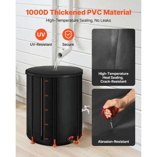 Récupérateur d’eau de pluie pliable 200 à 380 L – PVC 1000D