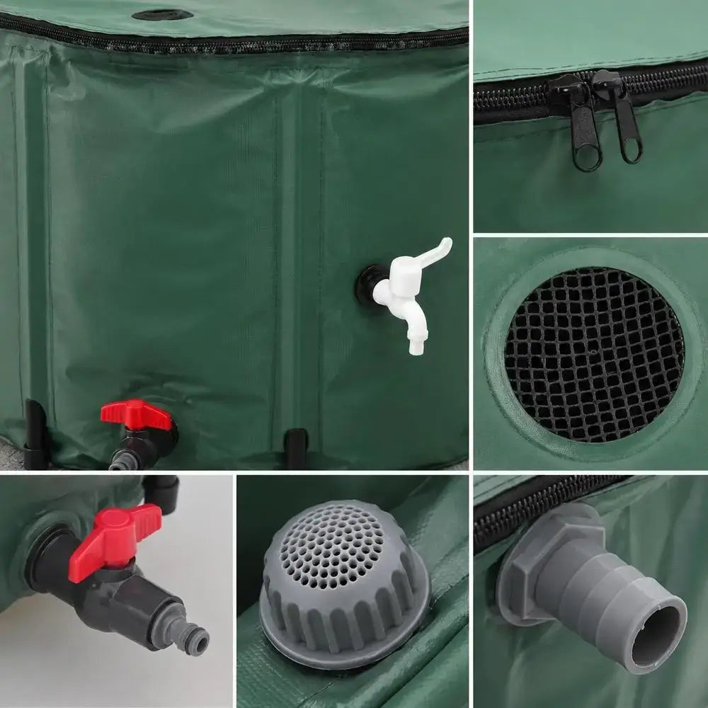 Récupérateur d’eau de pluie pliable 750 L – filtre et robinet