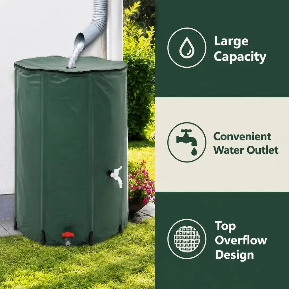 Récupérateur d’eau de pluie pliable 750 L – filtre et robinet