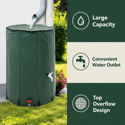Récupérateur d’eau de pluie pliable 750 L – filtre et robinet
