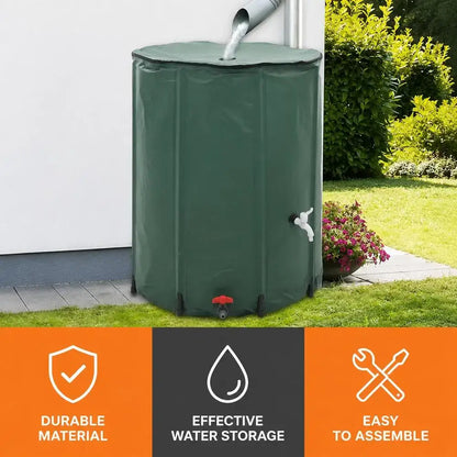 Récupérateur d’eau de pluie pliable 750 L – filtre et robinet