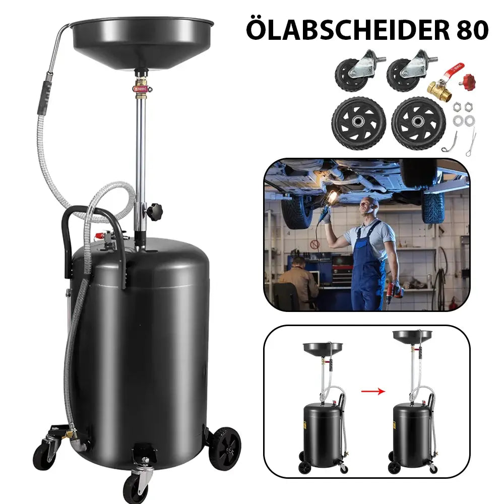 Récupérateur d’huile usagée pneumatique 80 L - Noir / Allemagne - Vidange et entretien automobile