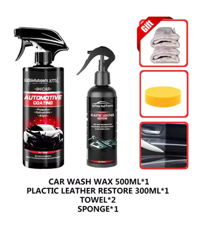 Rénovateur plastique voiture 500 ml – effet hydrophobe - Kit complet / France - Entretien extérieur automobile
