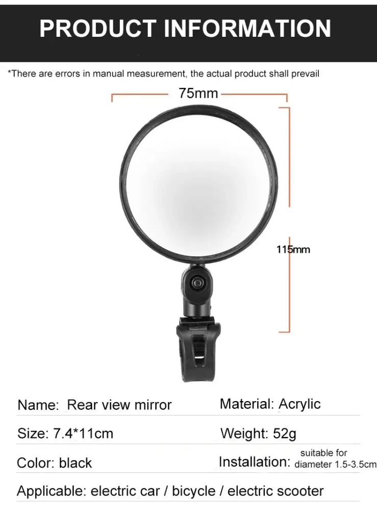 Rétroviseurs de vélo réglables à 360° – lot de 2 – détail produit 6