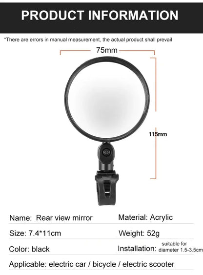 Rétroviseurs de vélo réglables à 360° – lot de 2 – détail produit 6
