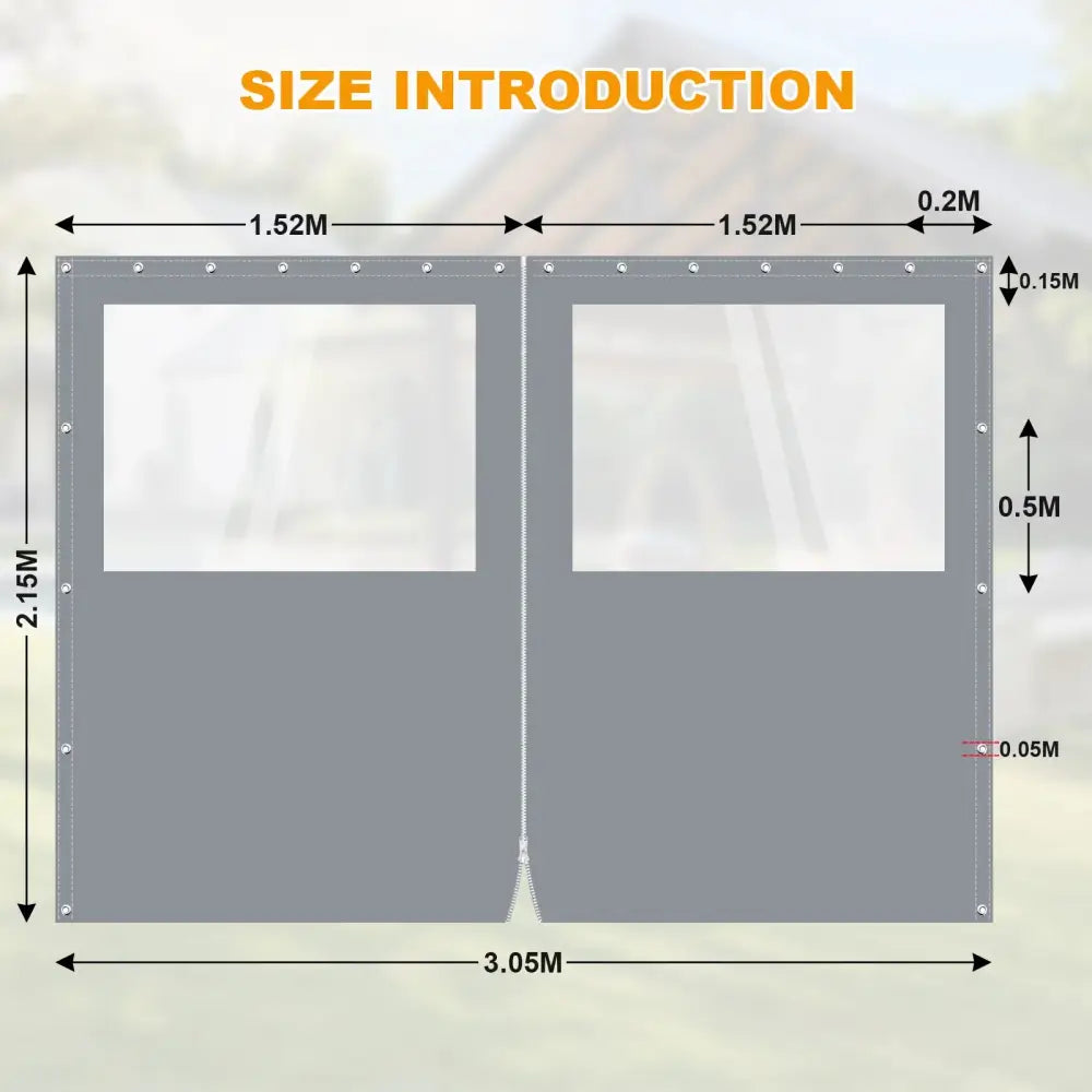 Rideau extérieur PVC transparent zippé 650 g/m² – détail 5