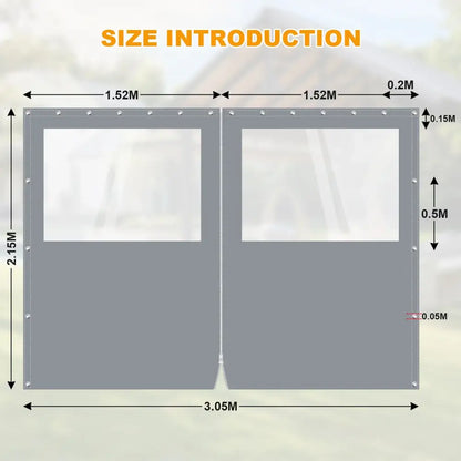 Rideau extérieur PVC transparent zippé 650 g/m² – détail 5