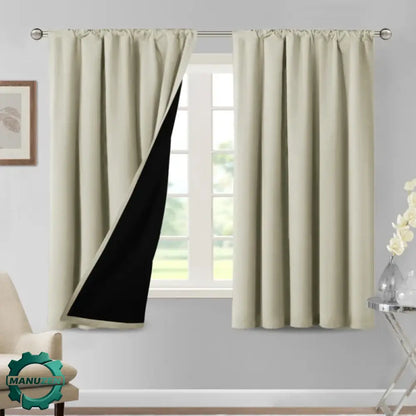 Rideau occultant thermique 70–90 % – polyester 1 ou 2 panneaux - L 100 × H 130 cm – 1 panneau / Beige / Poche