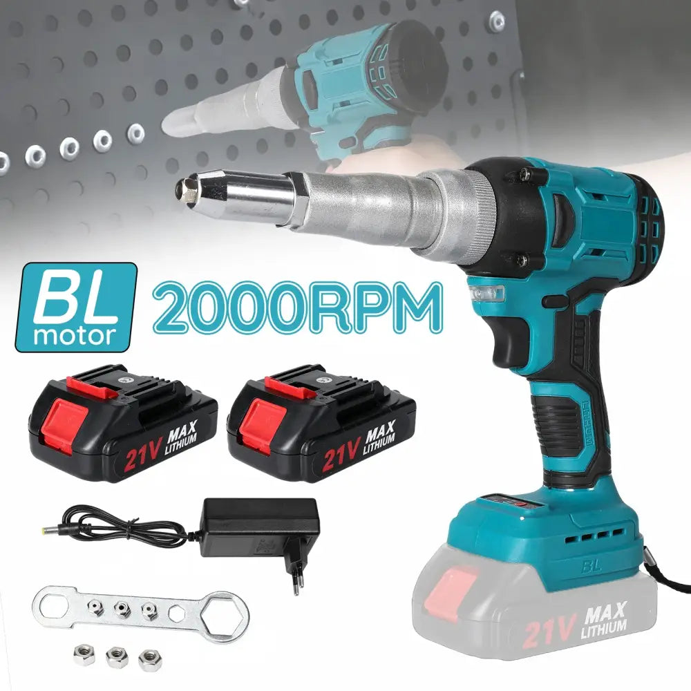 Riveteuse sans fil brushless – rivets 2,4 à 4 mm - Bleu / Espagne - riveteuse sans fil brushless