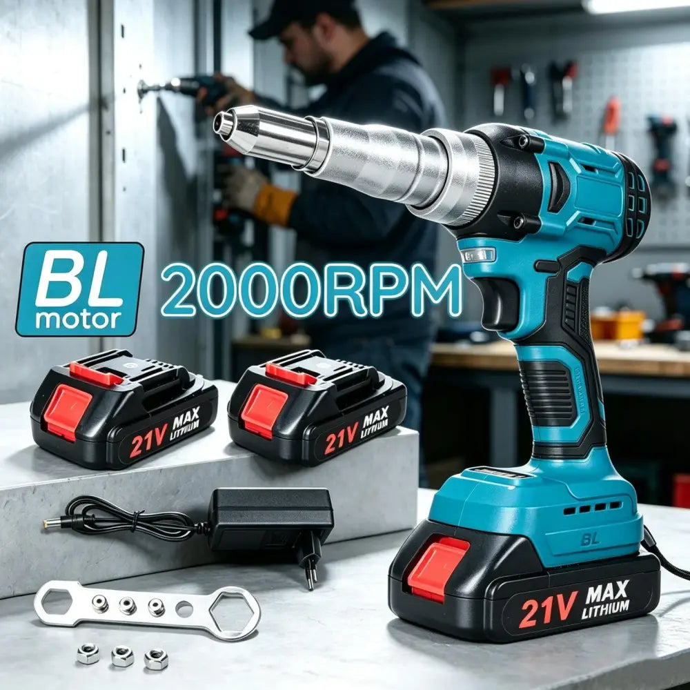 Riveteuse sans fil brushless – rivets 2,4 à 4 mm - Bleu / Espagne - riveteuse sans fil brushless