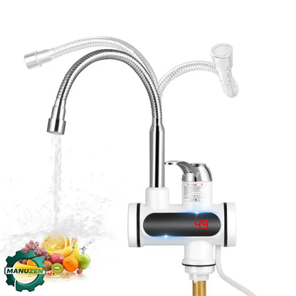 Robinet chauffe-eau instantané 220 V avec affichage LED Argent