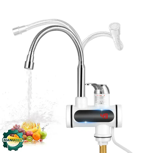 Robinet chauffe-eau instantané 220 V avec affichage LED Argent