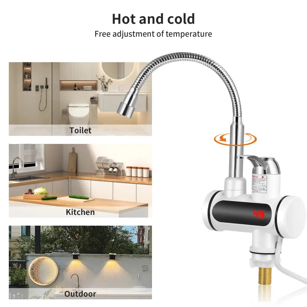 Robinet chauffe-eau instantané 220 V avec affichage LED