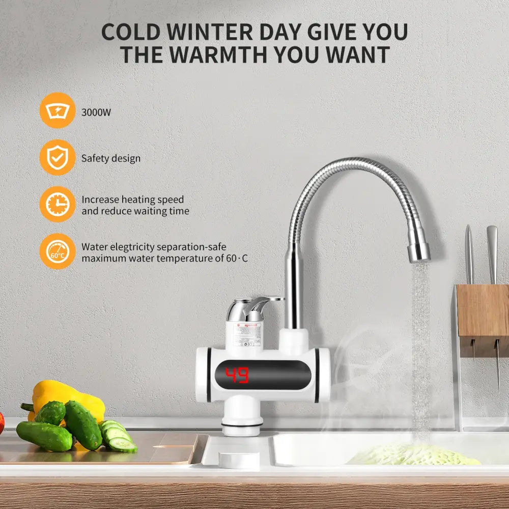 Robinet chauffe-eau instantané 220 V avec affichage LED