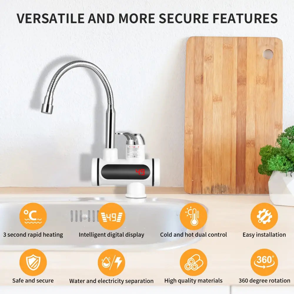 Robinet chauffe-eau instantané 220 V avec affichage LED