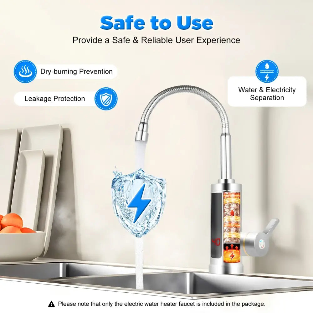 Robinet chauffe-eau instantané 3000 W 220 V — écran LED