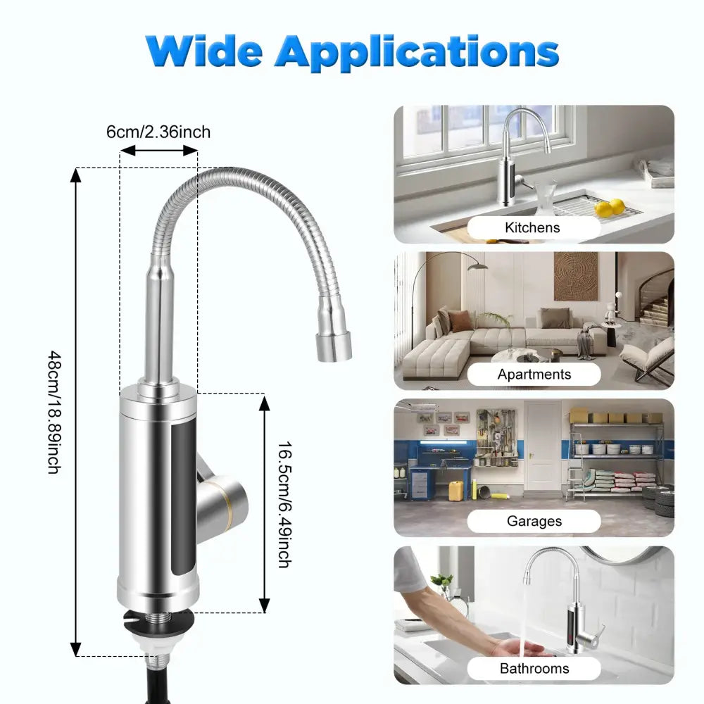 Robinet chauffe-eau instantané 3000 W 220 V — écran LED