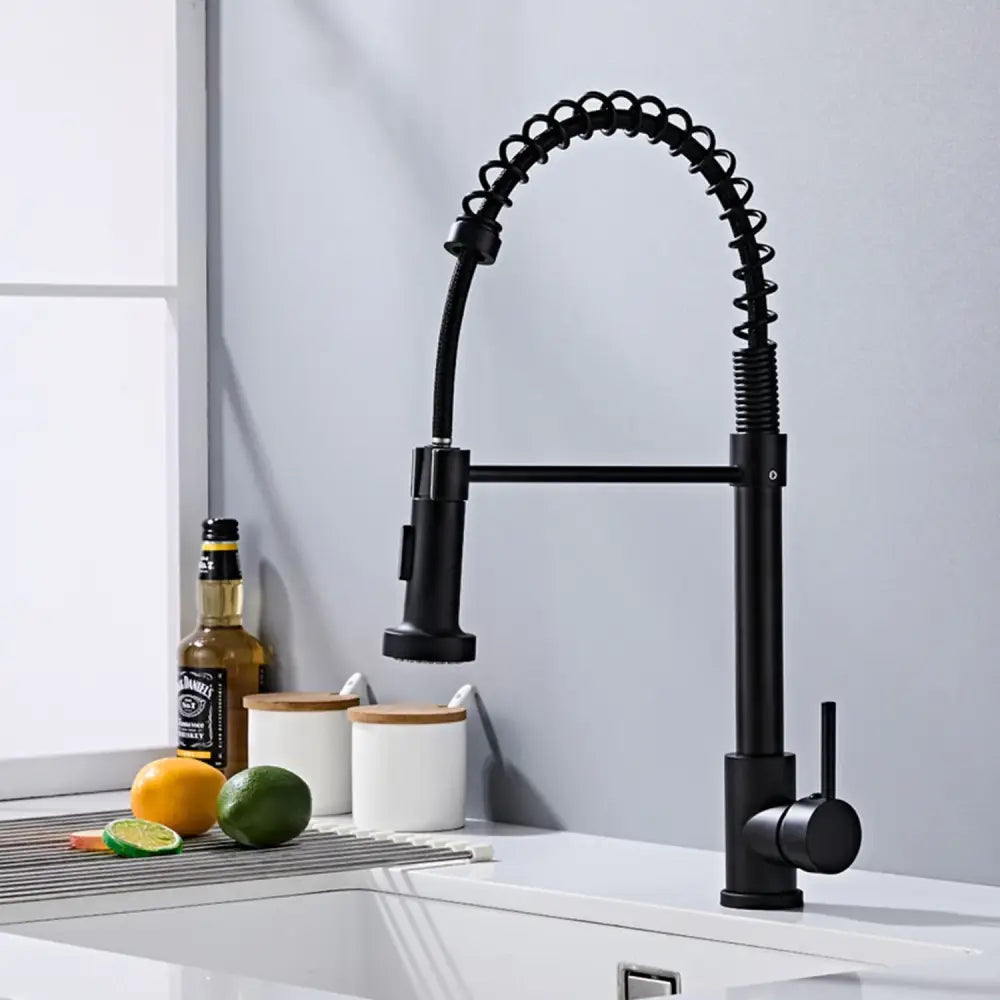 Robinet de Cuisine Mitigeur Extractible Nickel Brossé Évier 360