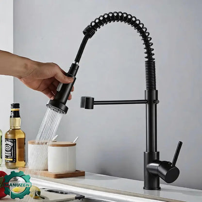 Robinet de Cuisine Mitigeur Extractible Nickel Brossé Évier 360