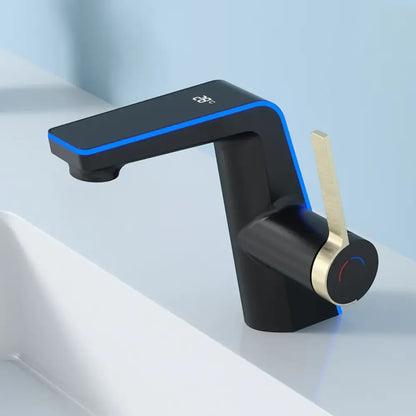 Robinet Lavabo Luxe Avec Affichage Température LED Numérique Noir France