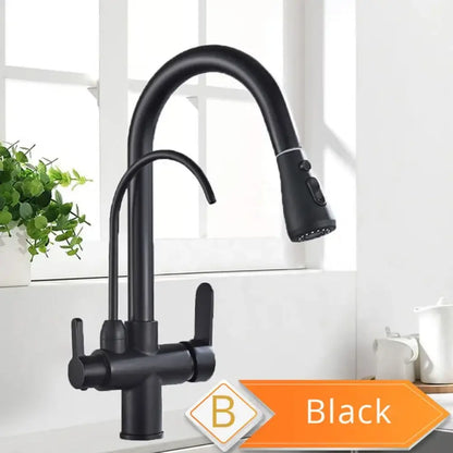 Robinet Purificateur D Eau Cuisine Noir 360 Extractible Pulvérisateur Black B Pologne