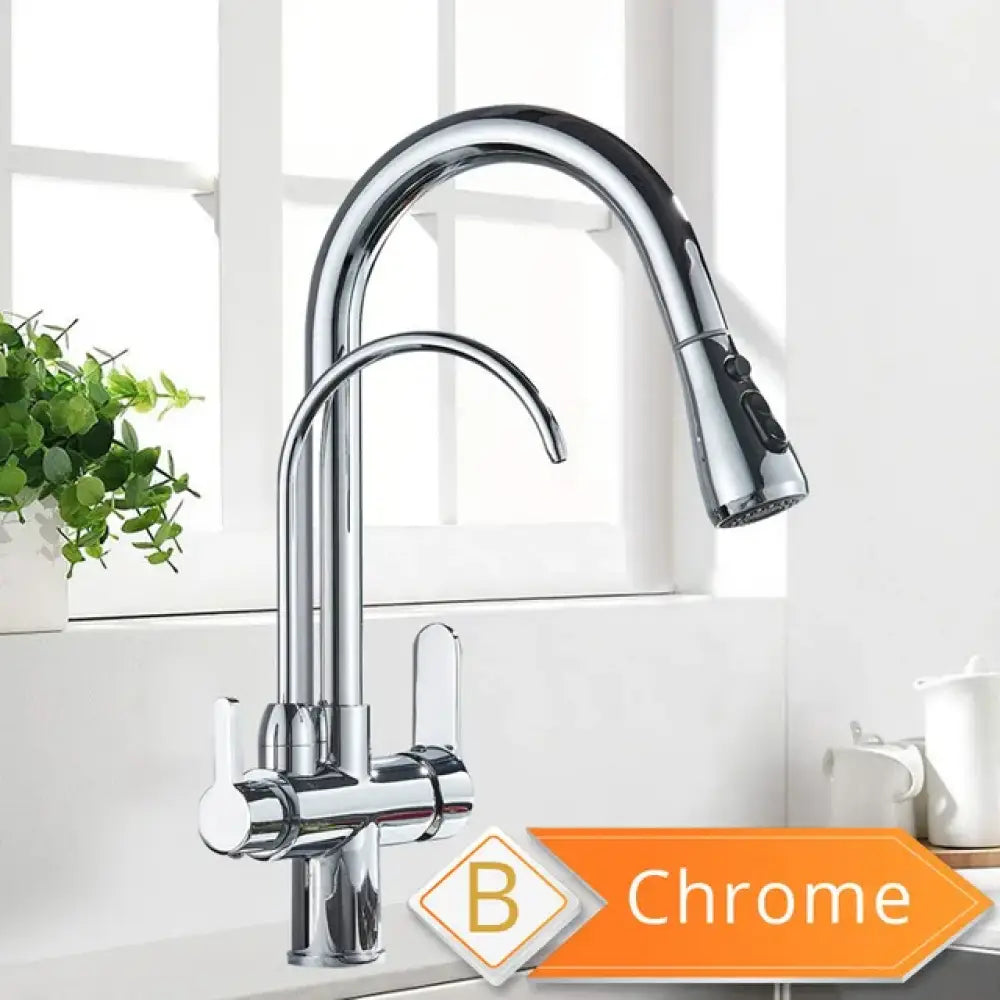 Robinet Purificateur D Eau Cuisine Noir 360 Extractible Pulvérisateur Chrome B Pologne