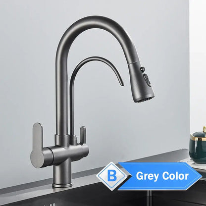 Robinet Purificateur D Eau Cuisine Noir 360 Extractible Pulvérisateur Grey Color B Pologne