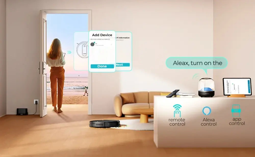 Robot aspirateur laveur 3 en 1 avec application - robot aspirateur laveur connecté 3 en 1