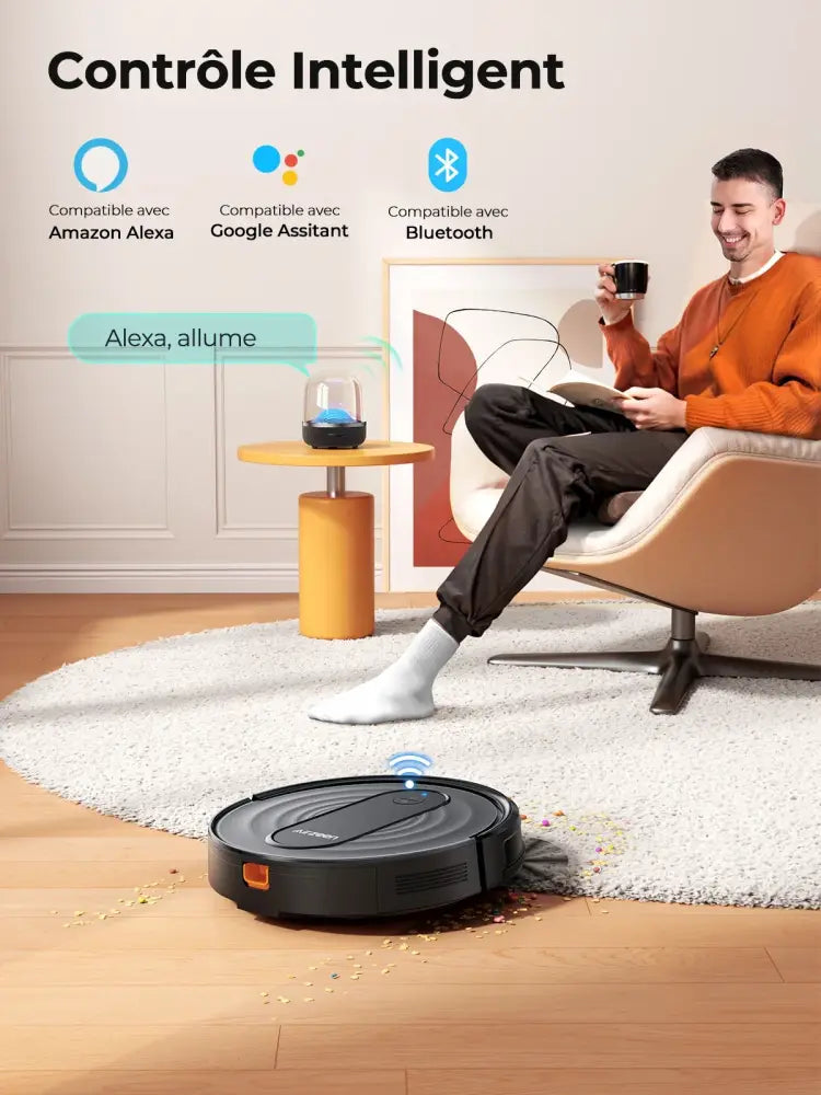 Robot aspirateur laveur 3 en 1 avec application - robot aspirateur laveur connecté 3 en 1
