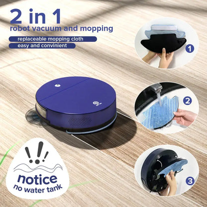 Robot aspirateur programmable 2 200 Pa – bac 500 ml - Bleu / Prise européenne / Allemagne - robot aspirateur