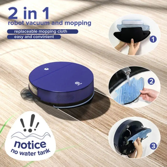 Robot aspirateur programmable 2 200 Pa – bac 500 ml - Bleu / Prise européenne / Allemagne - robot aspirateur