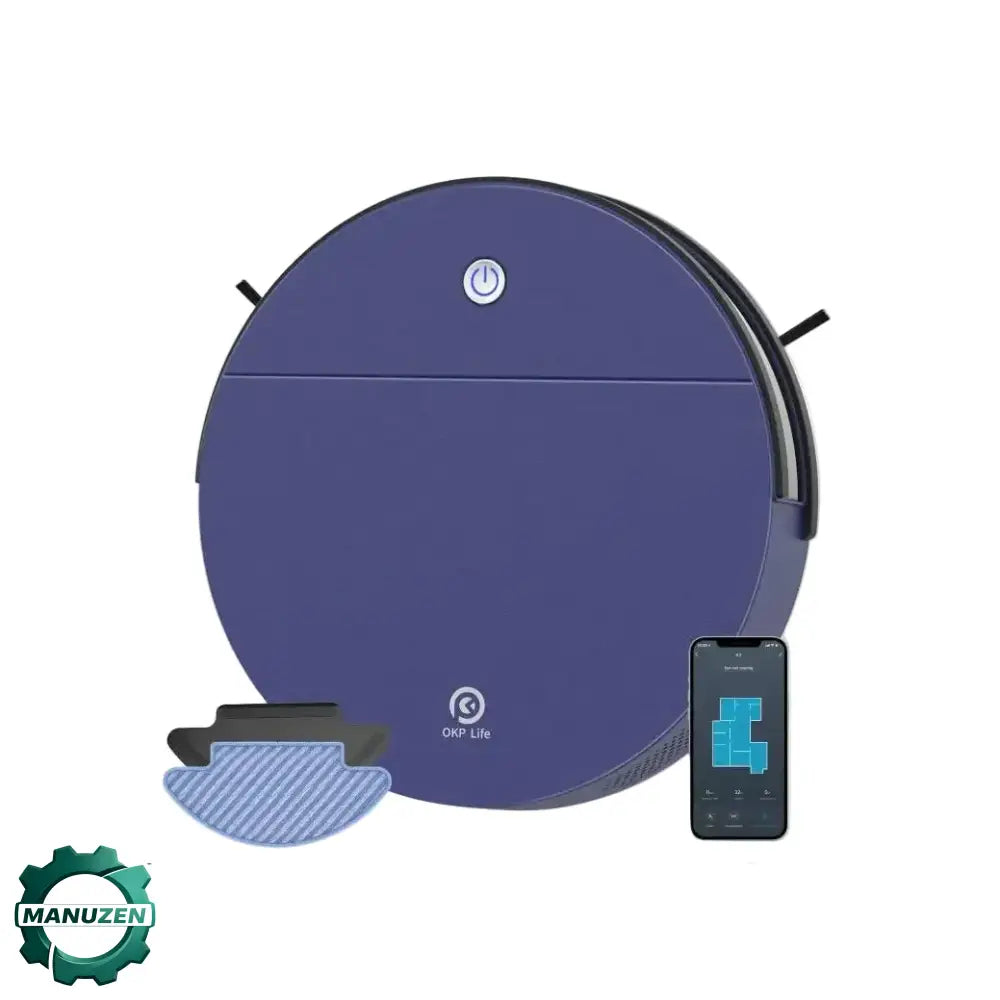 Robot aspirateur programmable 2 200 Pa – bac 500 ml - Bleu / Prise européenne / Allemagne - robot aspirateur