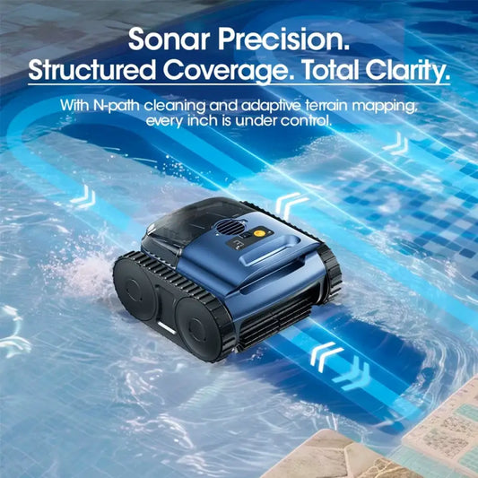 Robot Nettoyeur Piscine Sans Fil Seauto SAT 25 Trace Drive Navigation Sonar
