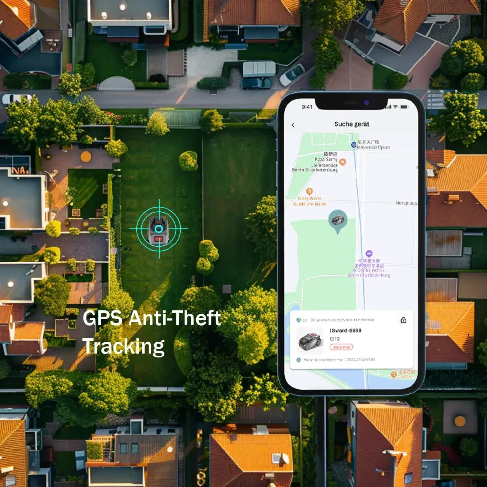 Robot tondeuse sans fil périphérique RTK + vision IA – 1 000 m² - Gris / France / Prise européenne - Robot tondeuse RTK