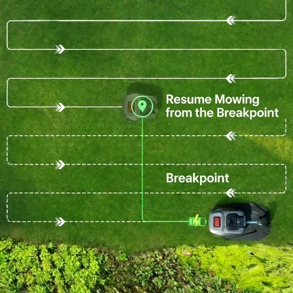 Robot tondeuse sans fil périphérique RTK + vision IA – 1 000 m² - Gris / France / Prise européenne - Robot tondeuse RTK