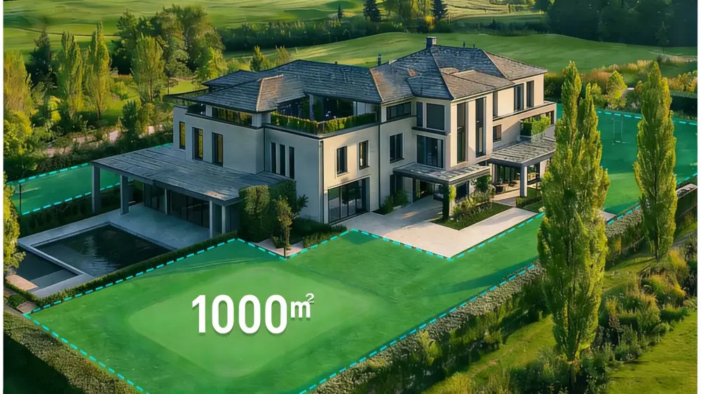 Robot tondeuse sans fil périphérique RTK + vision IA – 1 000 m² - Gris / France / Prise européenne - Robot tondeuse RTK