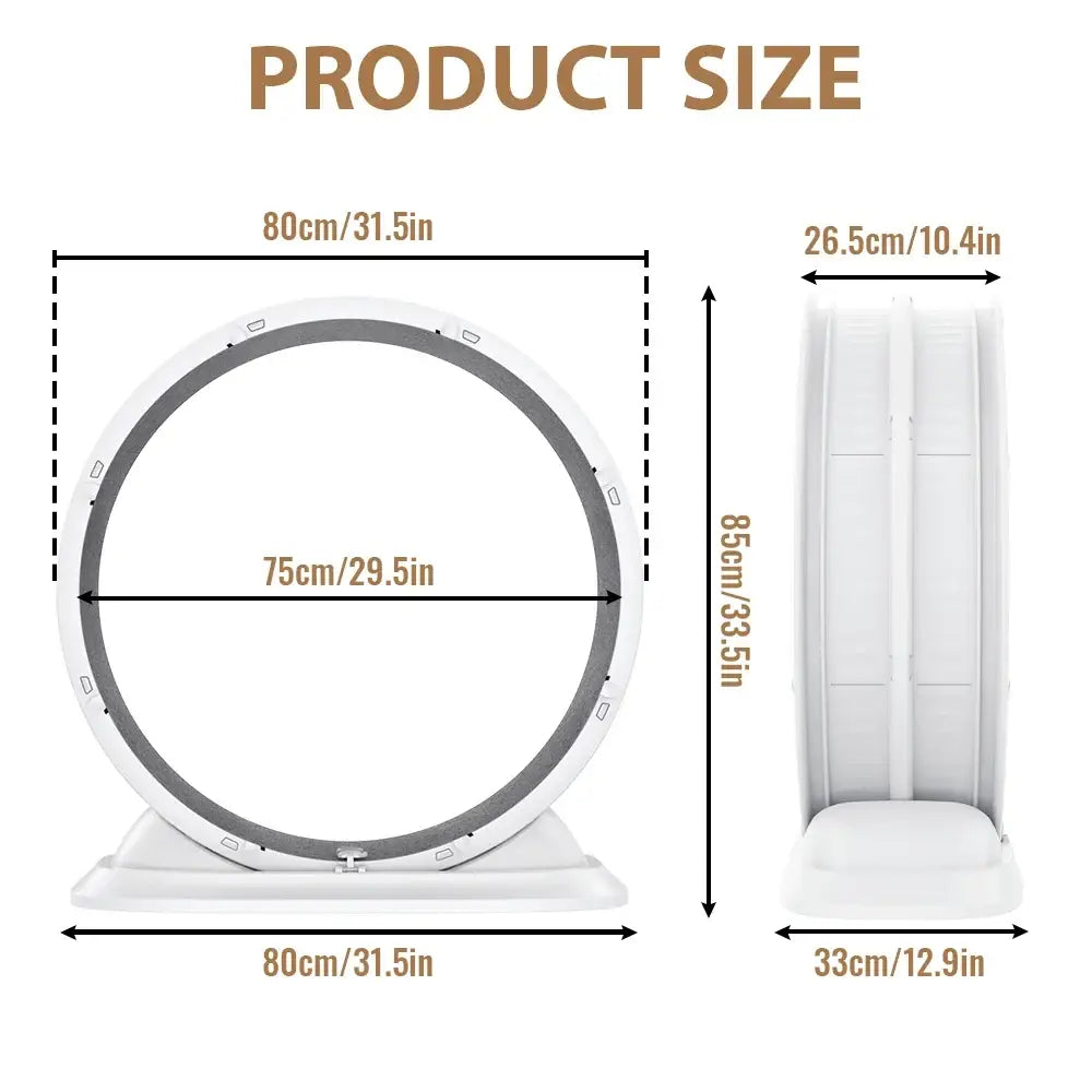 Roue d’exercice pour chat 80 cm avec tapis amovible – variante Blanc