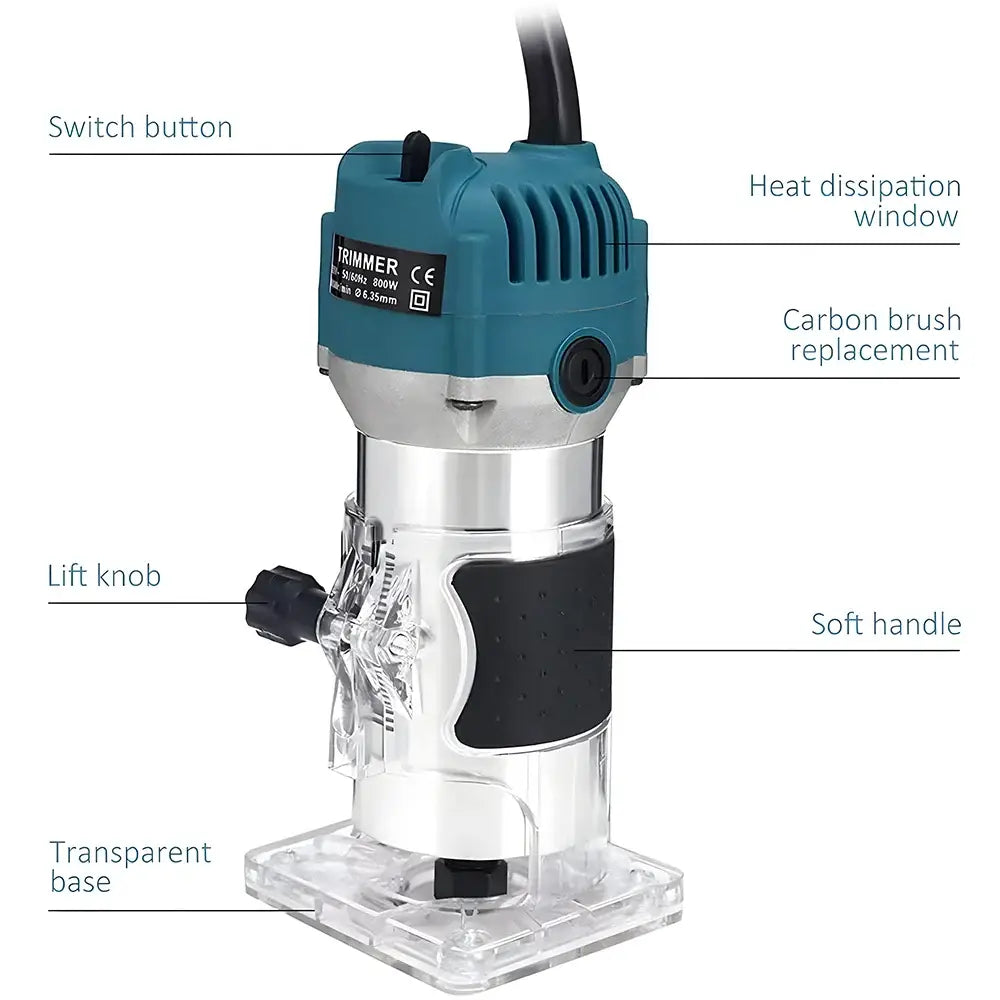Routeur bois 800 W 30000 tr/min tournage fraisage gravure menuiserie