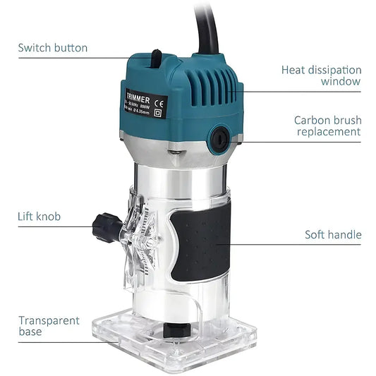 Routeur Bois 800W 30000 Rpm Tournage Fraisage Gravure Menuiserie