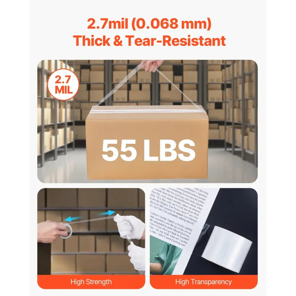 Ruban d’emballage transparent – lot de 6 avec dévidoir - Ruban d’emballage
