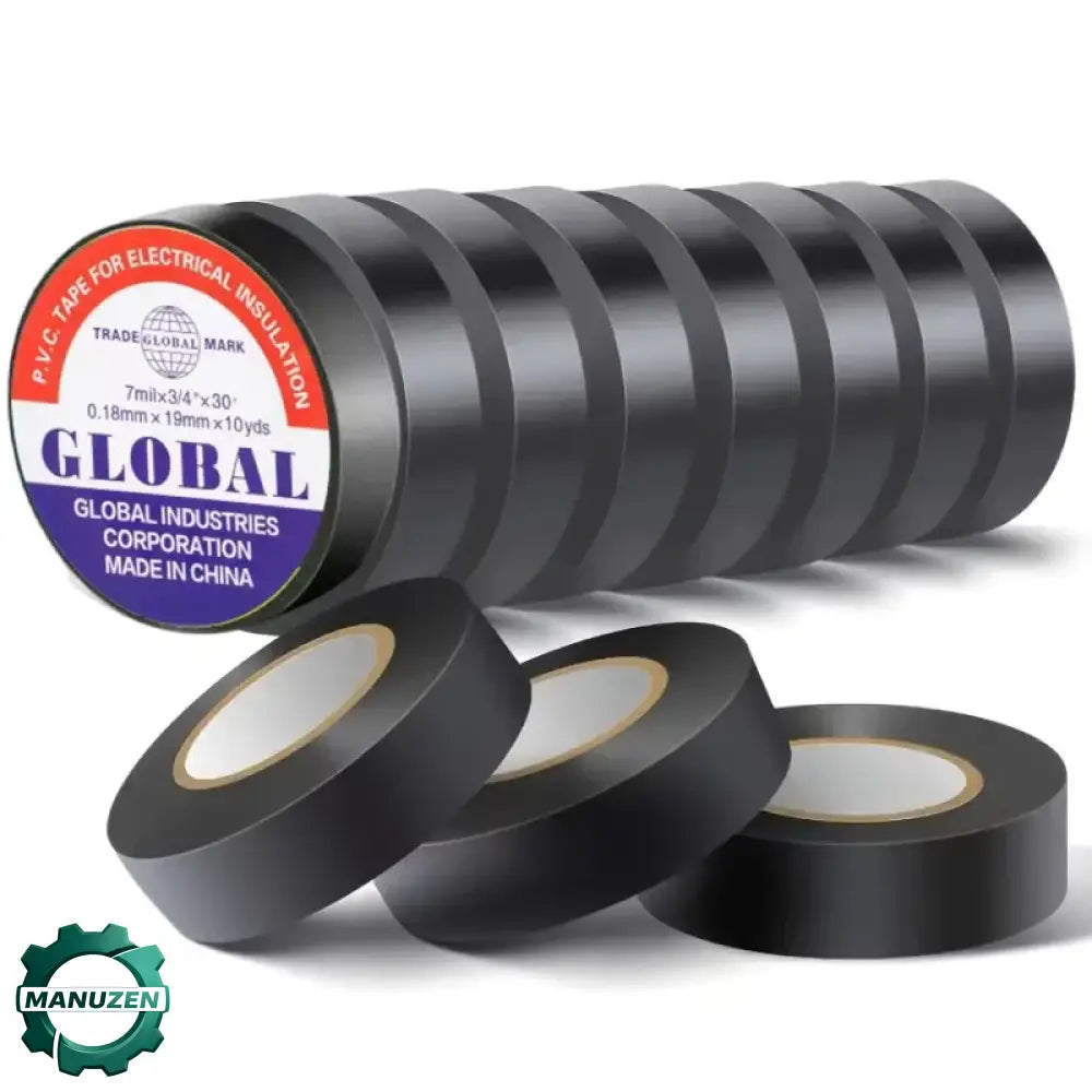 Ruban isolant électrique noir – 5 rouleaux de 10 m - Lot de 5 rouleaux / 10 m / France - Ruban isolant électrique