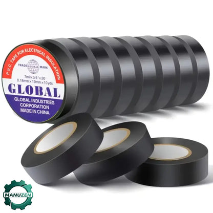 Ruban isolant électrique noir – 5 rouleaux de 10 m - Lot de 5 rouleaux / 10 m / France - Ruban isolant électrique