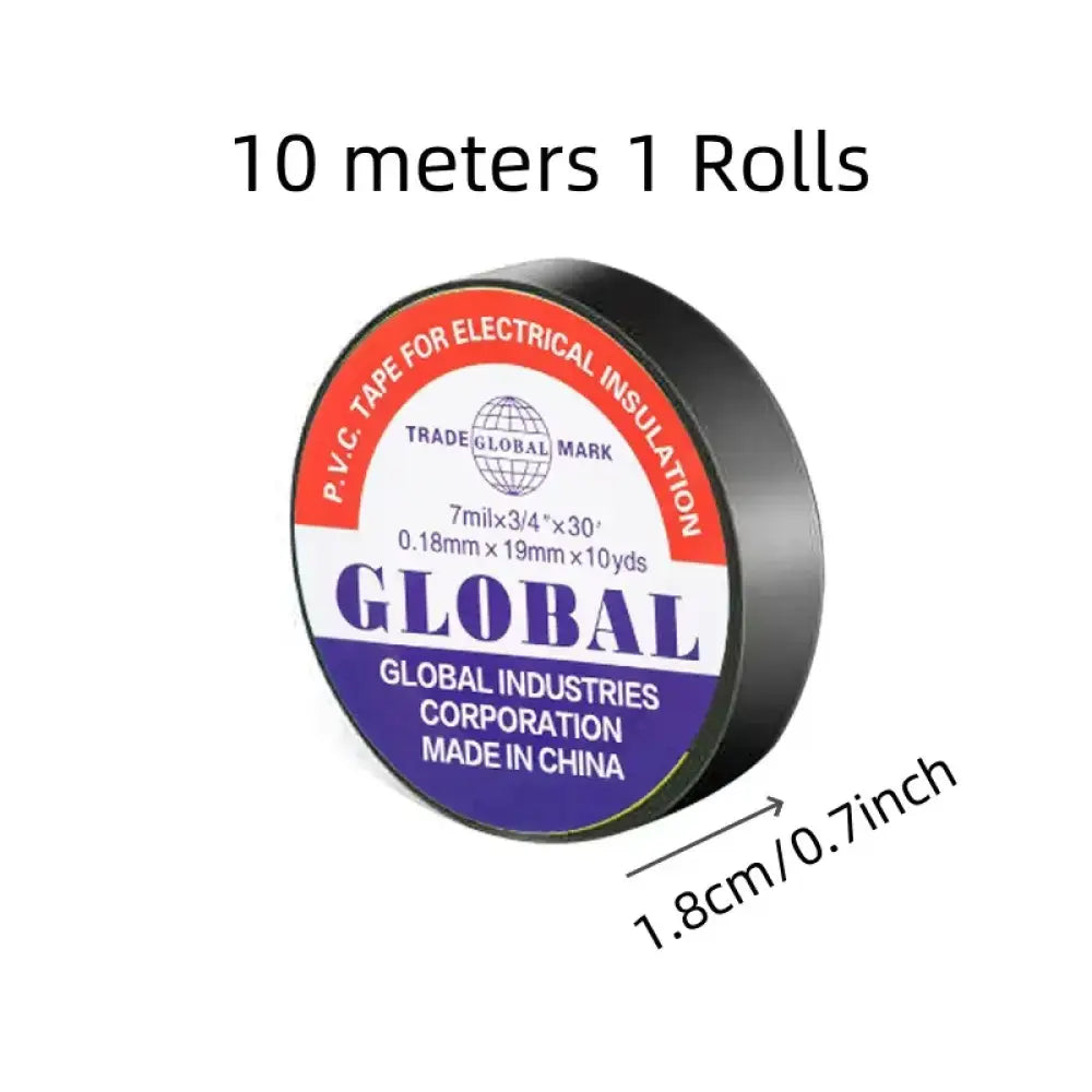 Ruban isolant électrique noir – 5 rouleaux de 10 m - Lot de 5 rouleaux / 10 m / France - Ruban isolant électrique